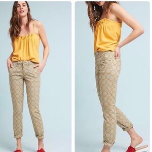Relaxed Chino Anthropologie Gold Circle-Embroidered Pants 28 x 30